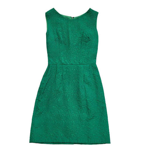 Vintage 70s Green Sleeveless Daywear Dress Uk Women's Size 10