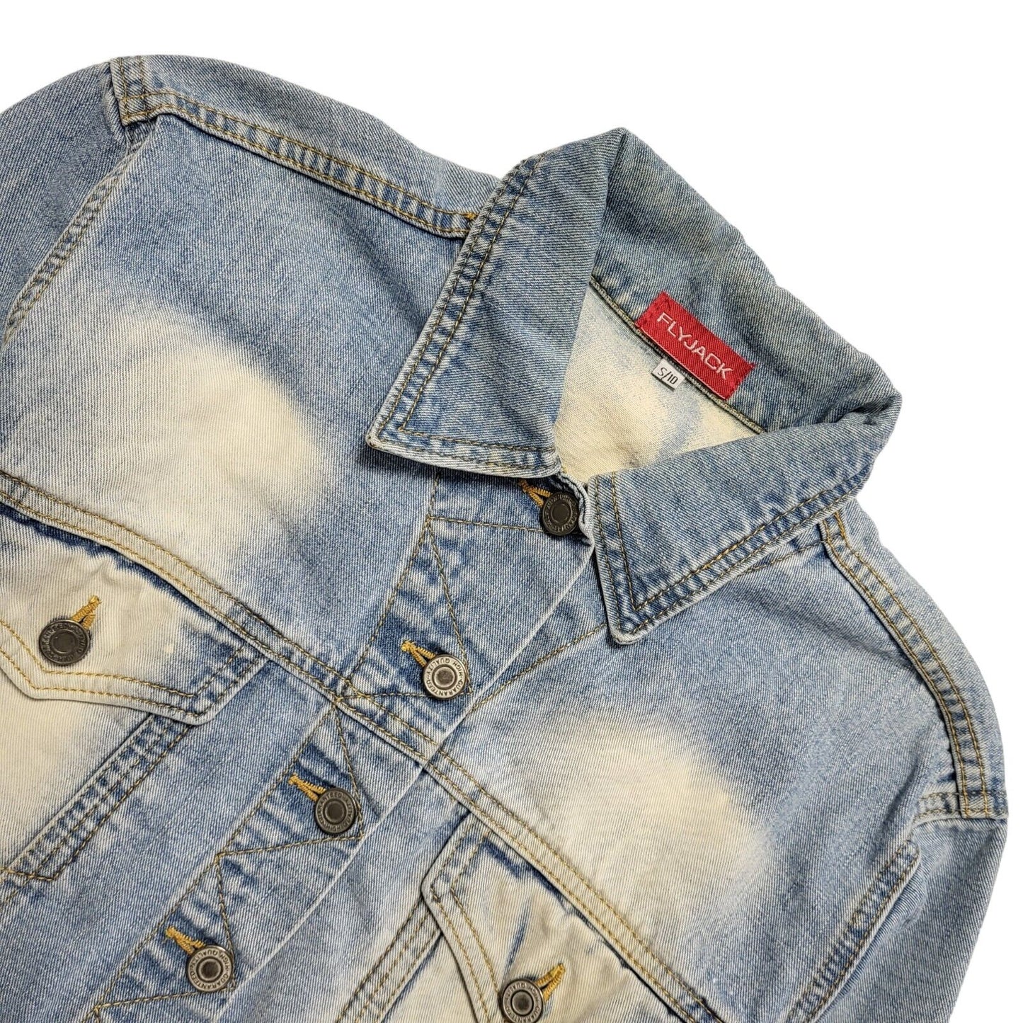 Flyjack Vintage 90's Blue Denim Button Jacket Uk Women's Size S/10