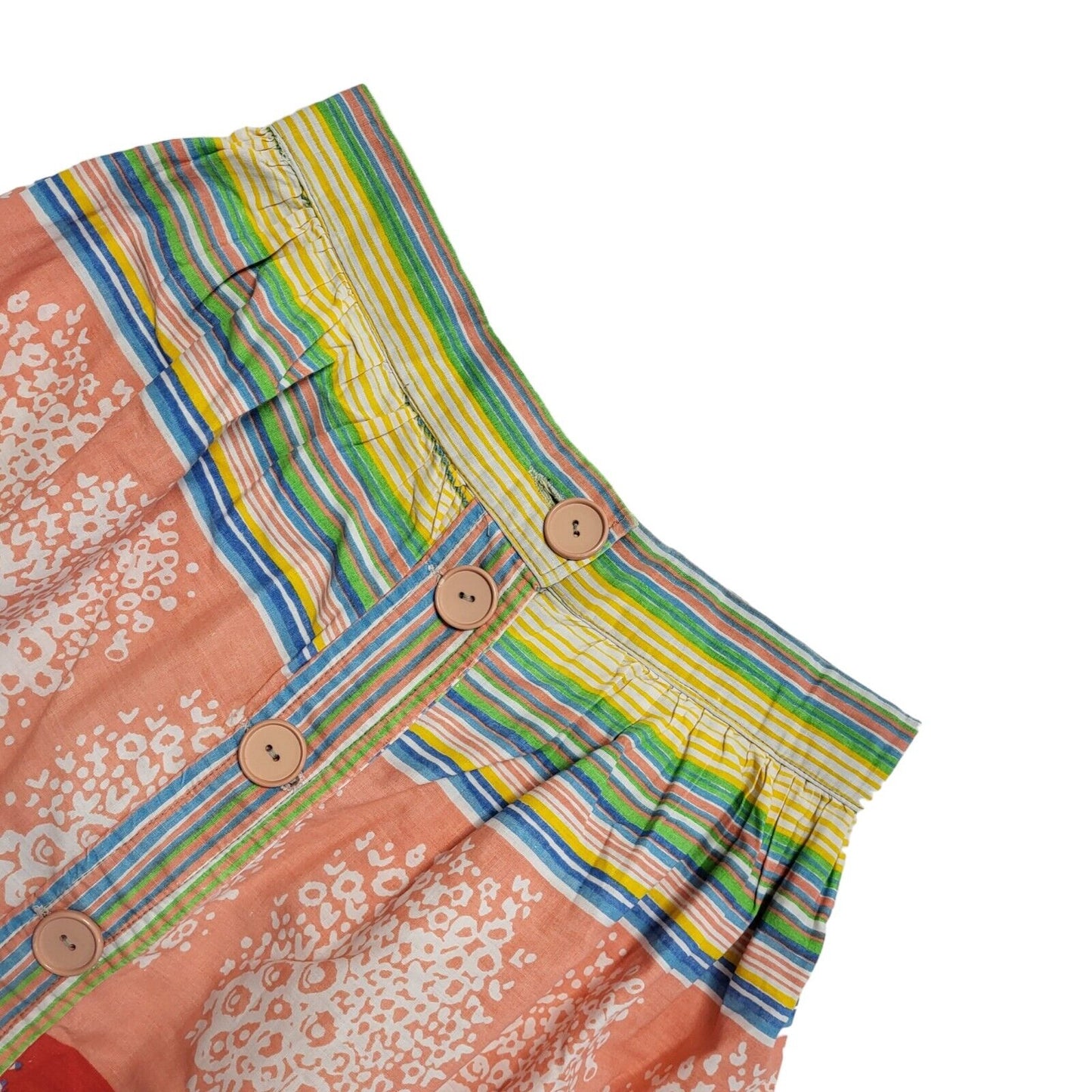 Dorothy Perkins Vintage 80's Multicoloured  Floral Button Skirt Womens UK 10