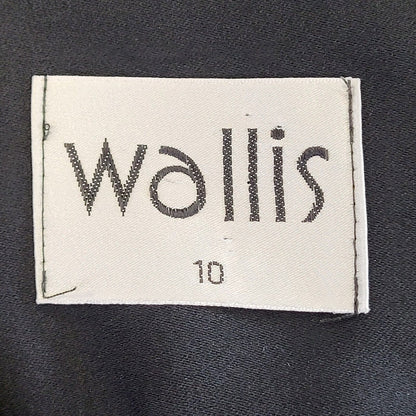 90s Vintage Wallis Black Buttoned Collared Daywear Dress Women's Size 10