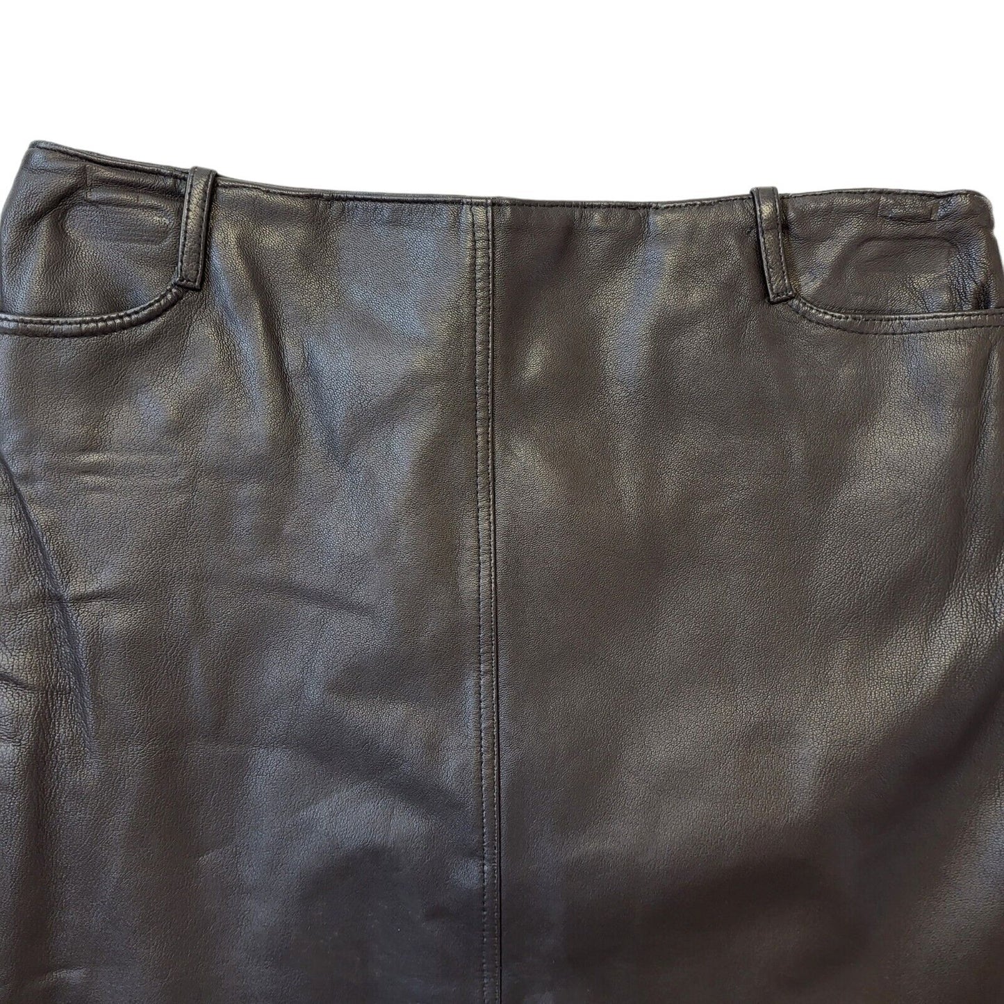 Wallace Sacks 90s Vintage Brown Leather Skirt Women's Size 10 W28
