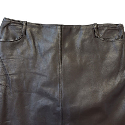 Wallace Sacks 90s Vintage Brown Leather Skirt Women's Size 10 W28