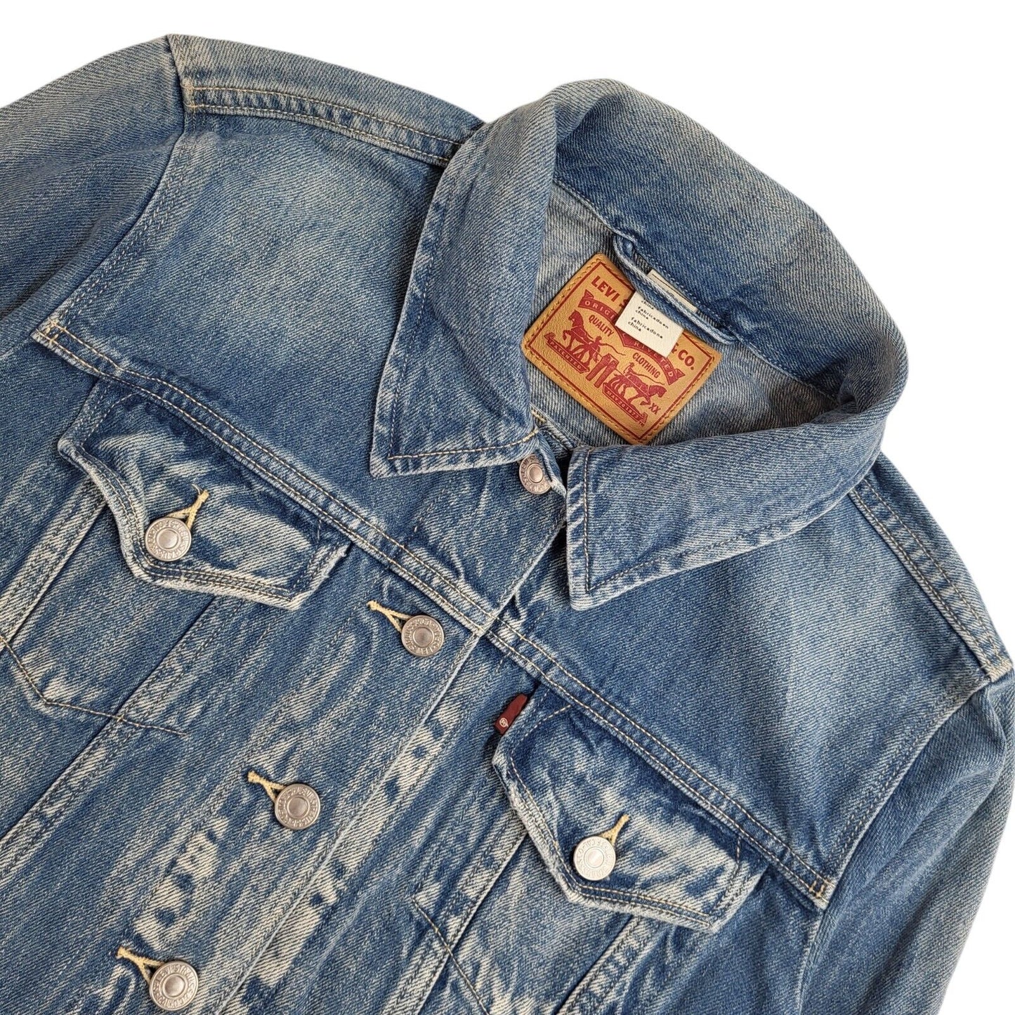 Levi's Mid Blue 90s Vintage Denim Jacket Uk Women's Size Large