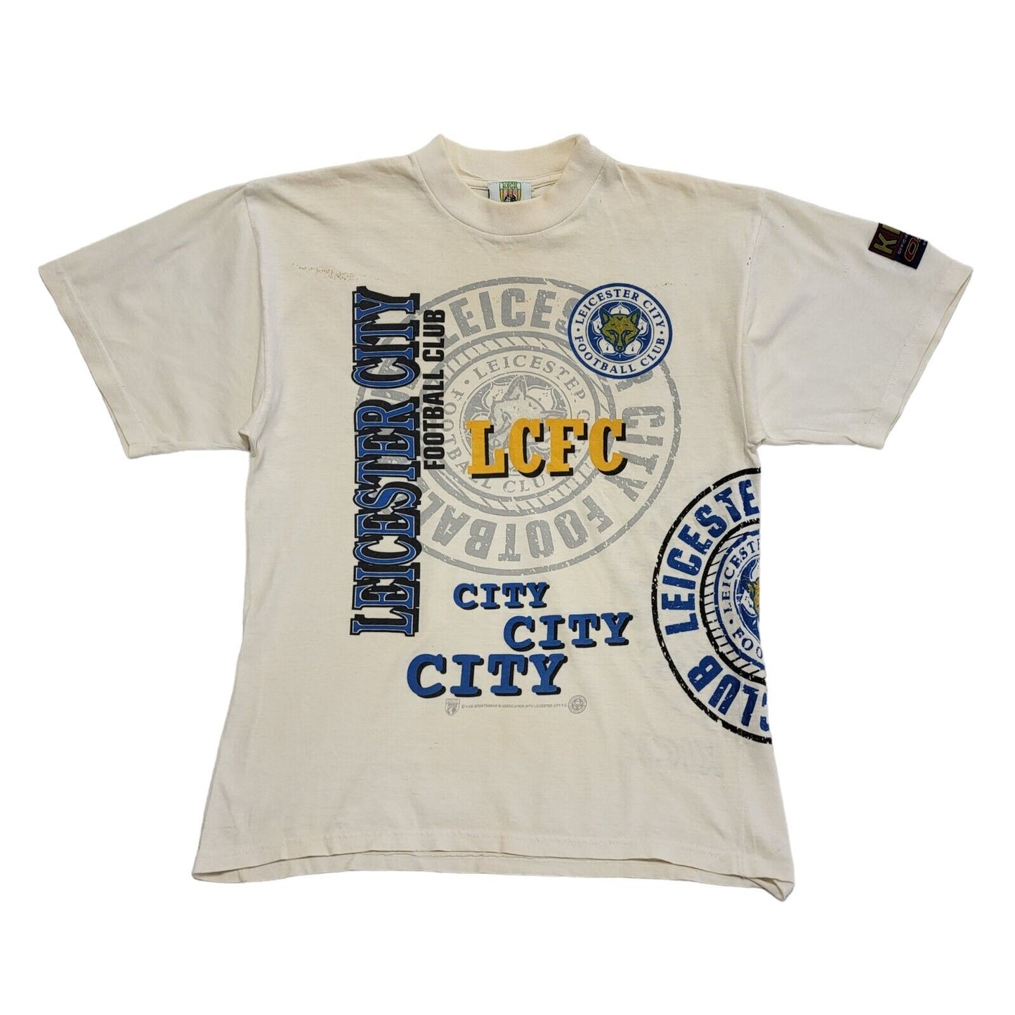 Vintage Leicester City 90s LCFC White T-Shirt Uk Men's Size M