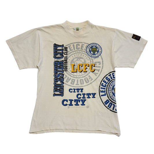 Vintage Leicester City 90s LCFC White T-Shirt Uk Men's Size M