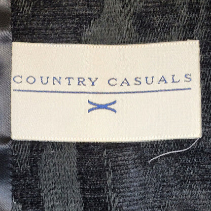 Country Casuals 90s Vintage Black Cotton Button Jacket UK Women's Size 12