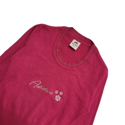 Adidas Pink Y2K Round Neck Jumper Womens Size XS
