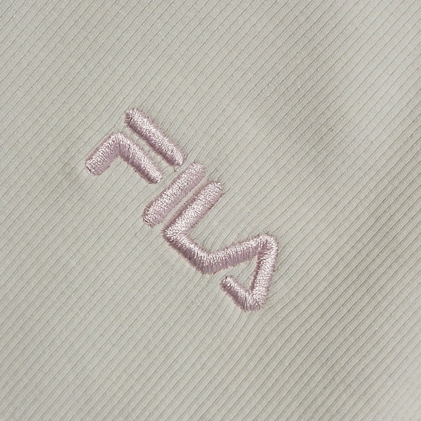 Fila Y2K Cream High Neck 1/4 Zip Cropped Sweatshirt Womens UK Size M