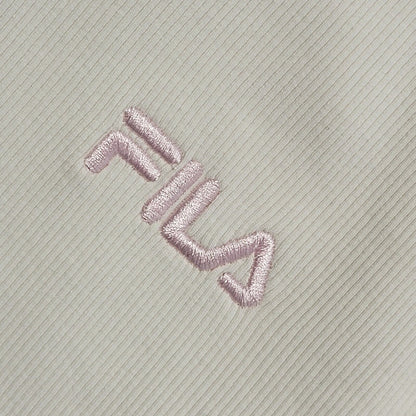 Fila Y2K Cream High Neck 1/4 Zip Cropped Sweatshirt Womens UK Size M