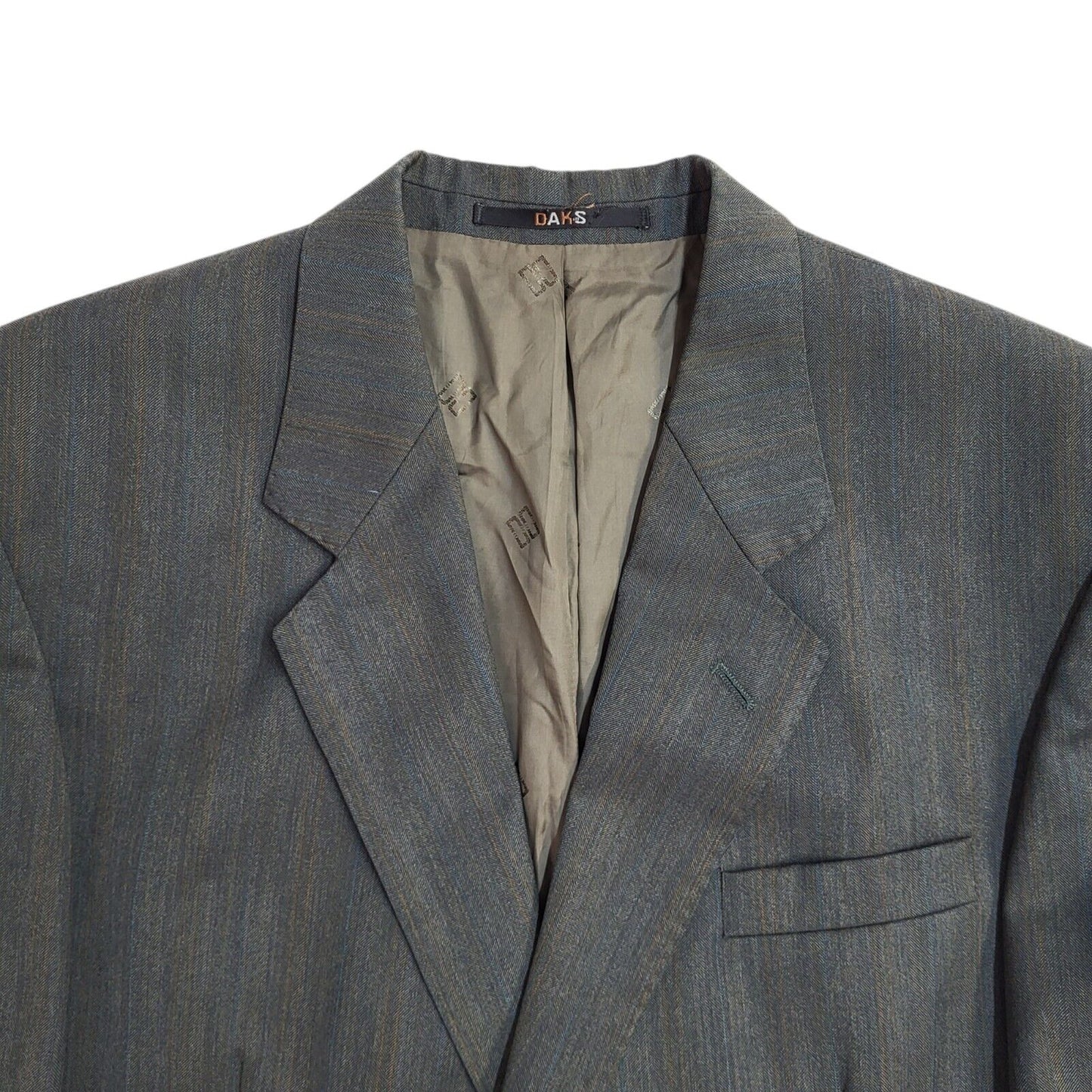 Daks Grey 70s Wool Blend Blazer Suit Jacket Uk Men's Size XL 44"