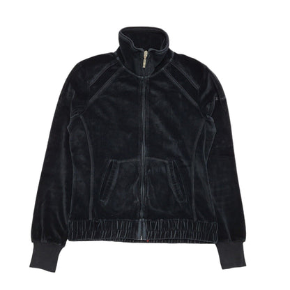 Champion  Y2K Black Full Zip Velour Tracksuit Jacket Women's UK Size Small