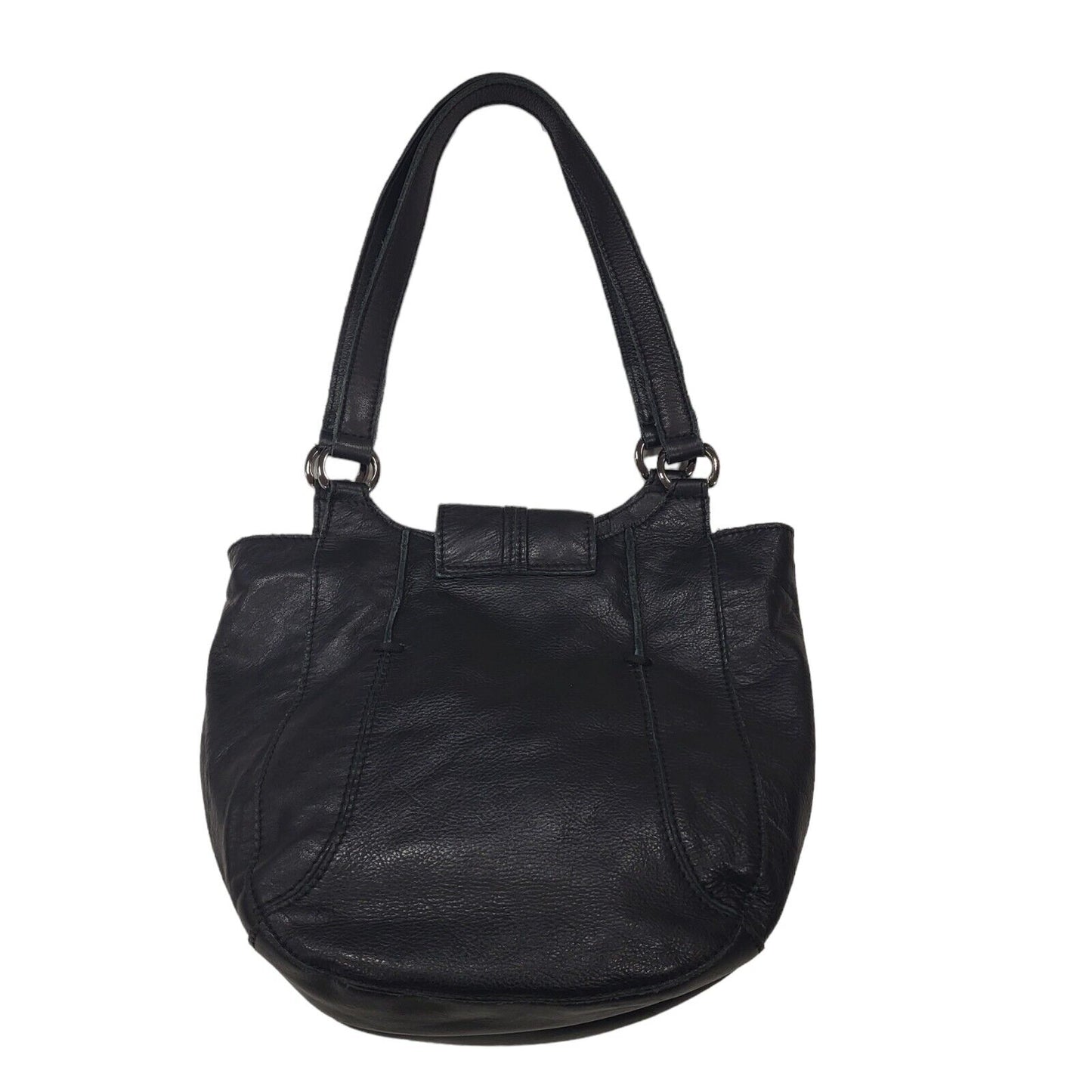 Hotter Black Leather Small Shoulder Bag Uk Women's Size  10" x 10"