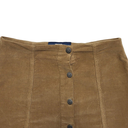 Superdry Modern Brown Corduroy Button Front Skirt Womens UK Size S W26