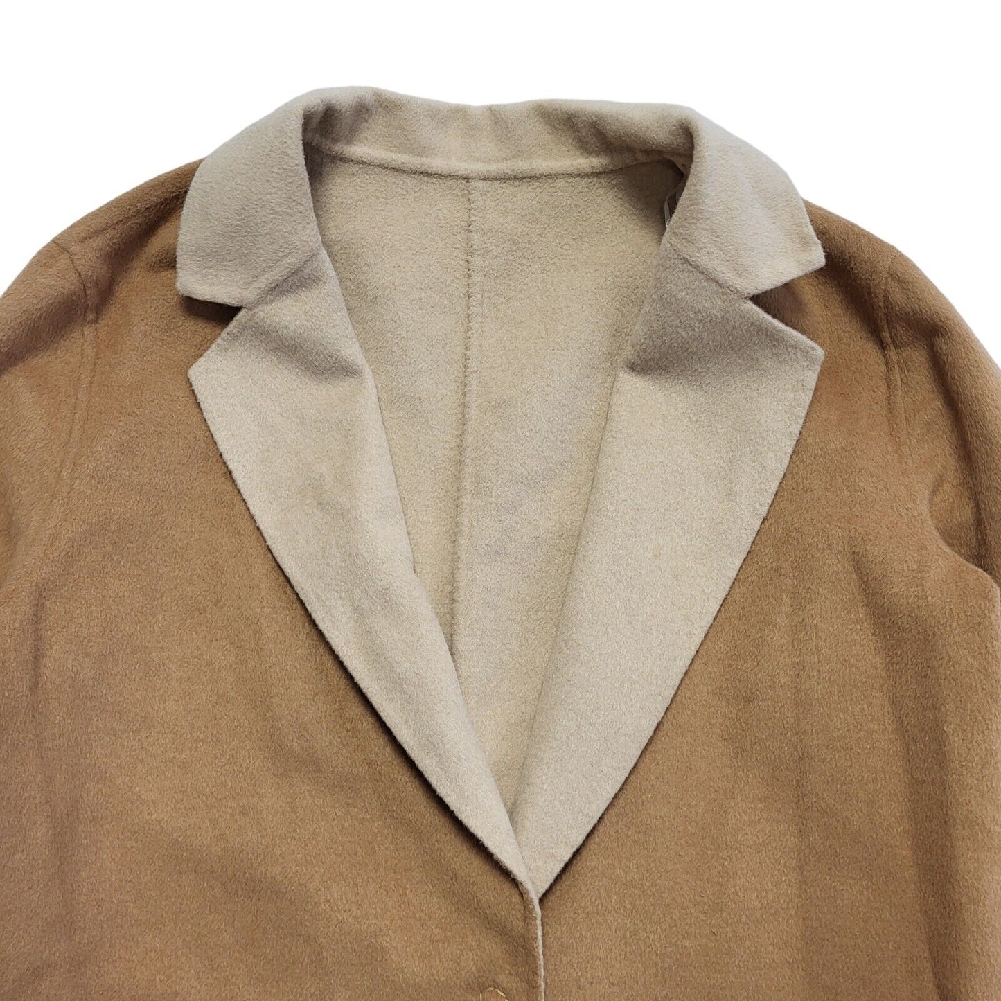 Sisley Beige Vintage Y2K Button Coat Uk Women's Size 12/14