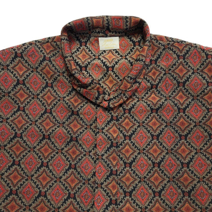 Eastex Vintage 90's Red & Black Geometric Long Sleeve Shirt Uk Women's Size 18