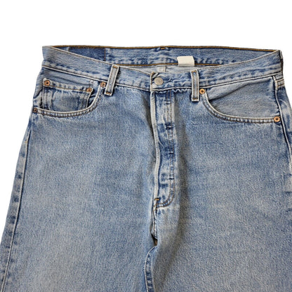 Levi's 501 Vintage 90s Light Blue Wide Leg Denim Jeans Men's Size L W34 L28