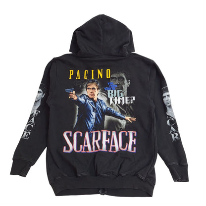 Rock@Tees Black Scarface Pacino Full Zip Black Hoodie Men's UK Size XL