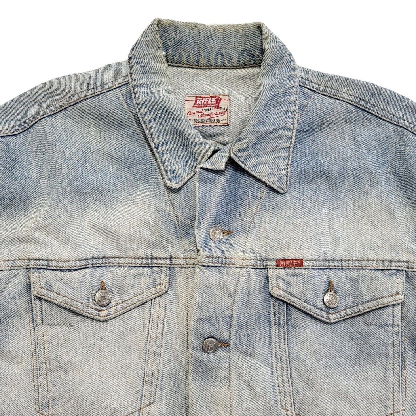Rifle Vintage 90s Light Blue Denim Jacket Uk Men's Size XL
