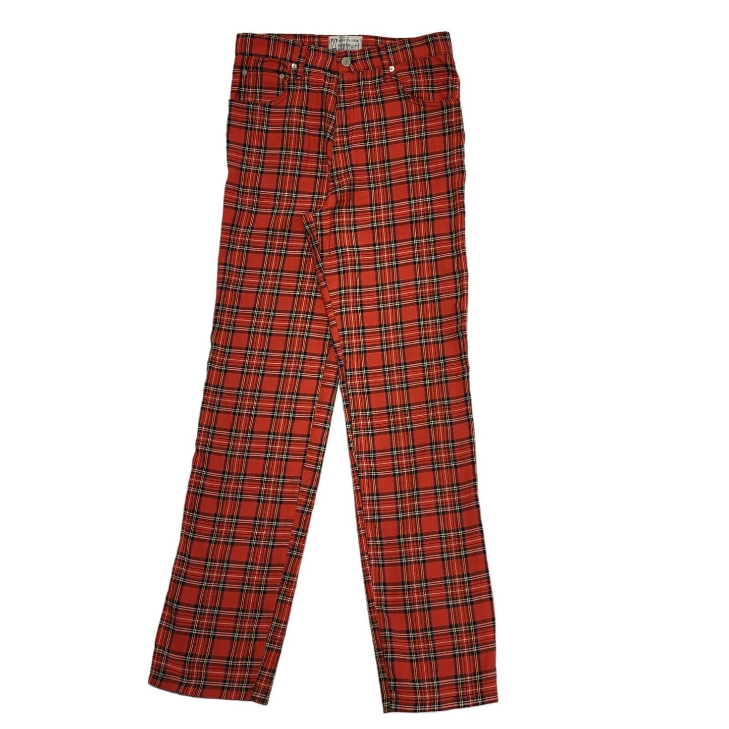 Apartment 90s Red Check Trousers Uk Women's W30 L34