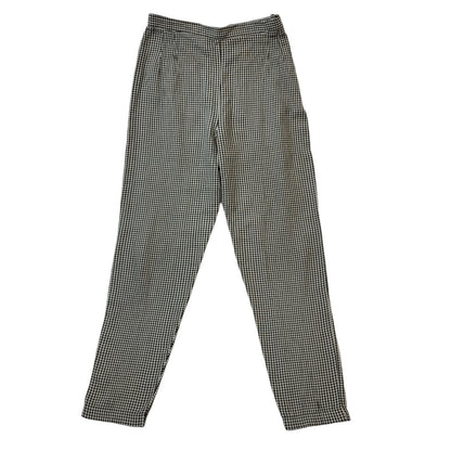 Next 90s Black & White Gingham Tapered Trousers Womens UK12 W26 L27
