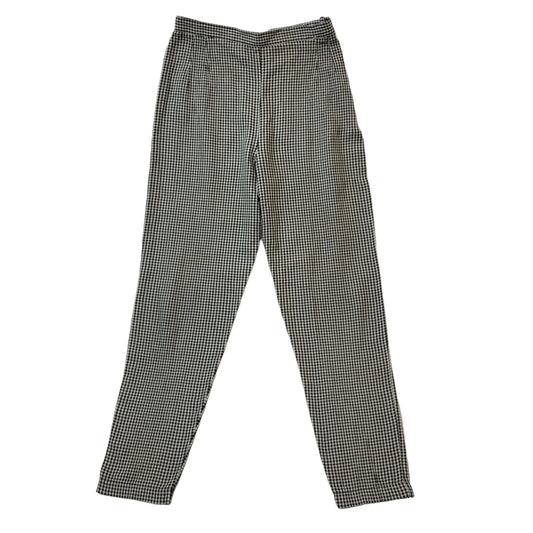 Next 90s Black & White Gingham Tapered Trousers Womens UK12 W26 L27