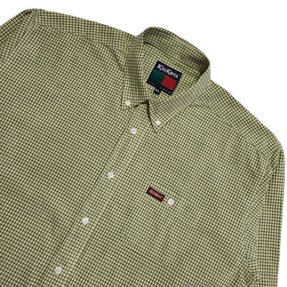 Kickers 90's Checked Long Sleeve Relaxed Fit Shirt Mens XL