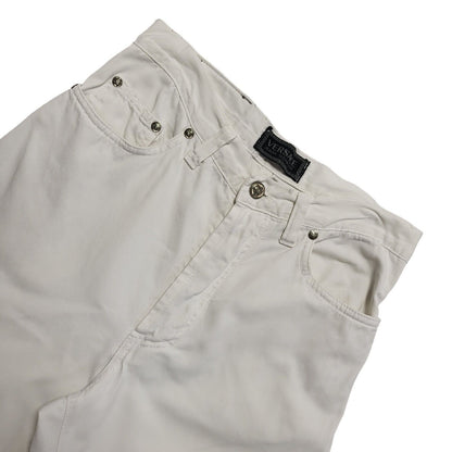 Versace Vintage 90's White Straight Leg Jeans Uk Women's Size 10 W28 L31