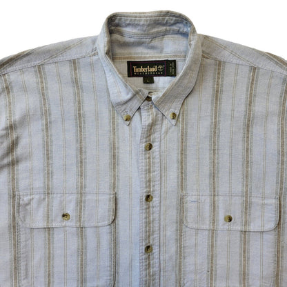 Timberland Y2K Blue Striped Shirt Men's Size Large Eu 54
