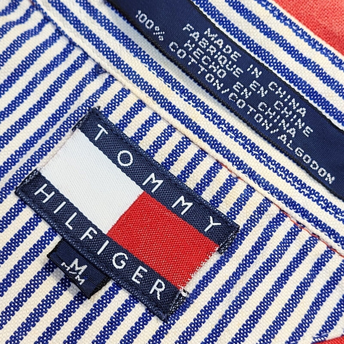 Tommy Hilfiger Y2k Red Long Sleeve Shirt Uk Men's Size Medium