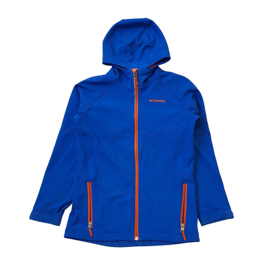 Columbia Blue & Orange Fleece Lined Hooded Jacket Women's Size Large
