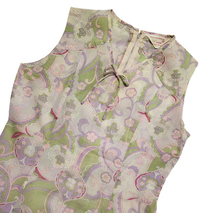 H Band Vintage 60s Pink & Purple Sleeveless Daywear Dress Women's Size 10