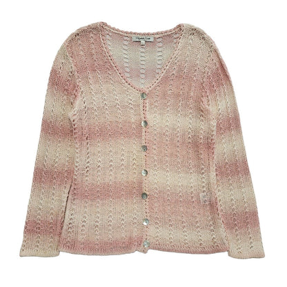 Elizabeth Scott 90s Vintage Pink Button Cardigan Uk Women's Size M/L