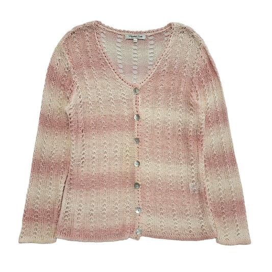 Elizabeth Scott 90s Vintage Pink Button Cardigan Uk Women's Size M/L