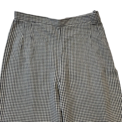 Next 90s Black & White Gingham Tapered Trousers Womens UK12 W26 L27