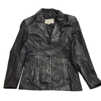 Live Tree Black Vintage 90s Leather Jacket Women's Size UK10