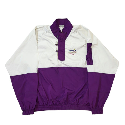Reebok 80s Vintage Tennis White & Purple Lightweight Sports Jacket Men's Size L