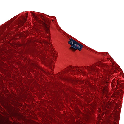 Limited Too Y2K Red Velvet Beaded Party Top Uk Girl's Size L