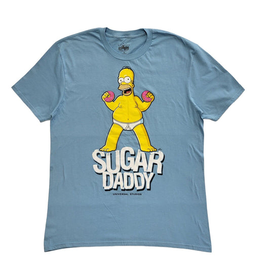 Universal Studios Vintage Y2K Blue Homer Simpson BNWT T-Shirt Mens Size XL