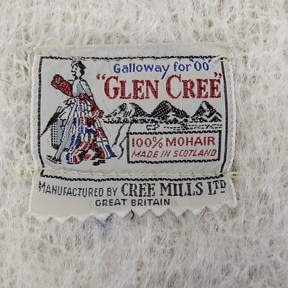 Glen Cree Vintage 80s  Cream Mohair Rectangle Scarf Uk Women's 60'' X 18''