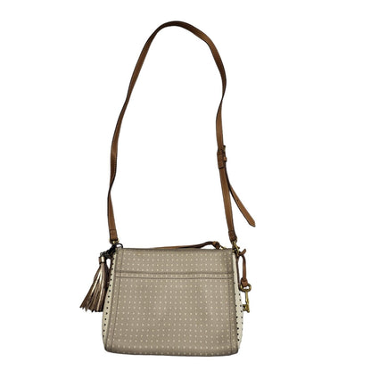 Fossil Grey & Brown Leather Shoulder Bag Uk Women's 8" x 10"