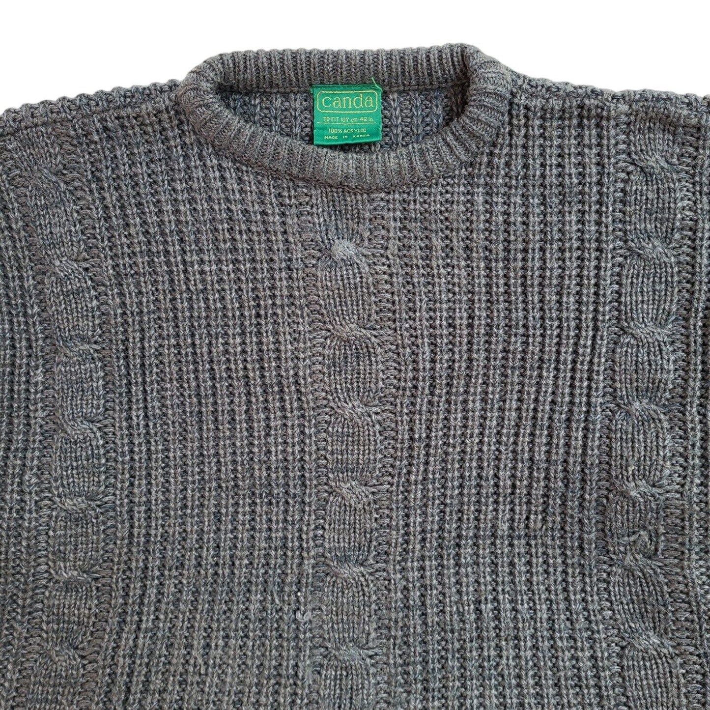 Canda Vintage 90's Blue Knitted Acrylic Jumper UK Men's Size Large