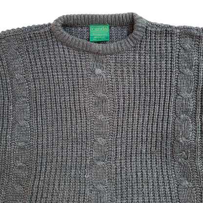 Canda Vintage 90's Blue Knitted Acrylic Jumper UK Men's Size Large