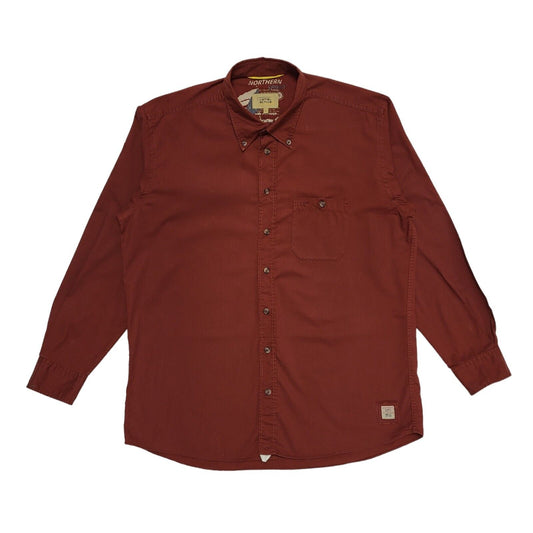 Camel Active Modern Shirt Red Long Sleeve Shirt Mens UK Size Large