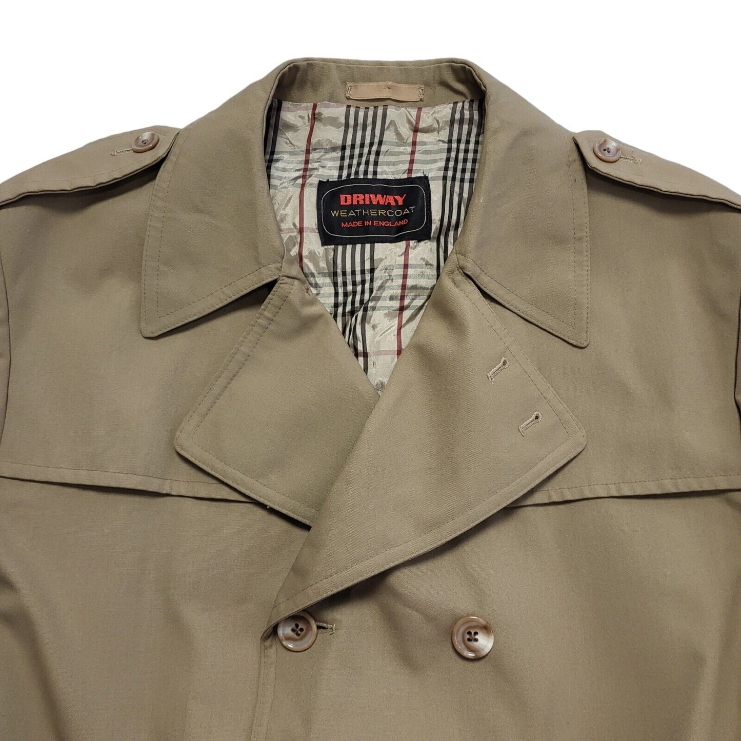 Driway Vintage 80s Beige Button & Belted Weather Coat Men's Size XL