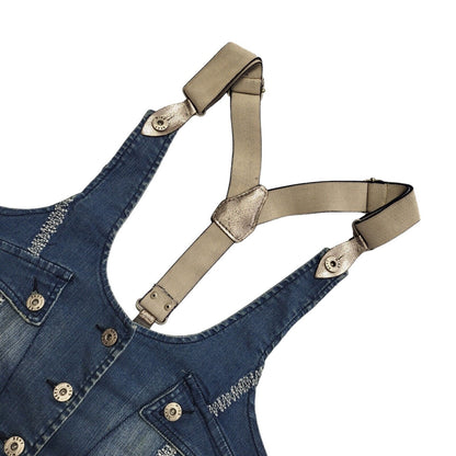 Miss Sexy Blue Denim Vintage Y2K Waistcoat Button Front Womens UK 6