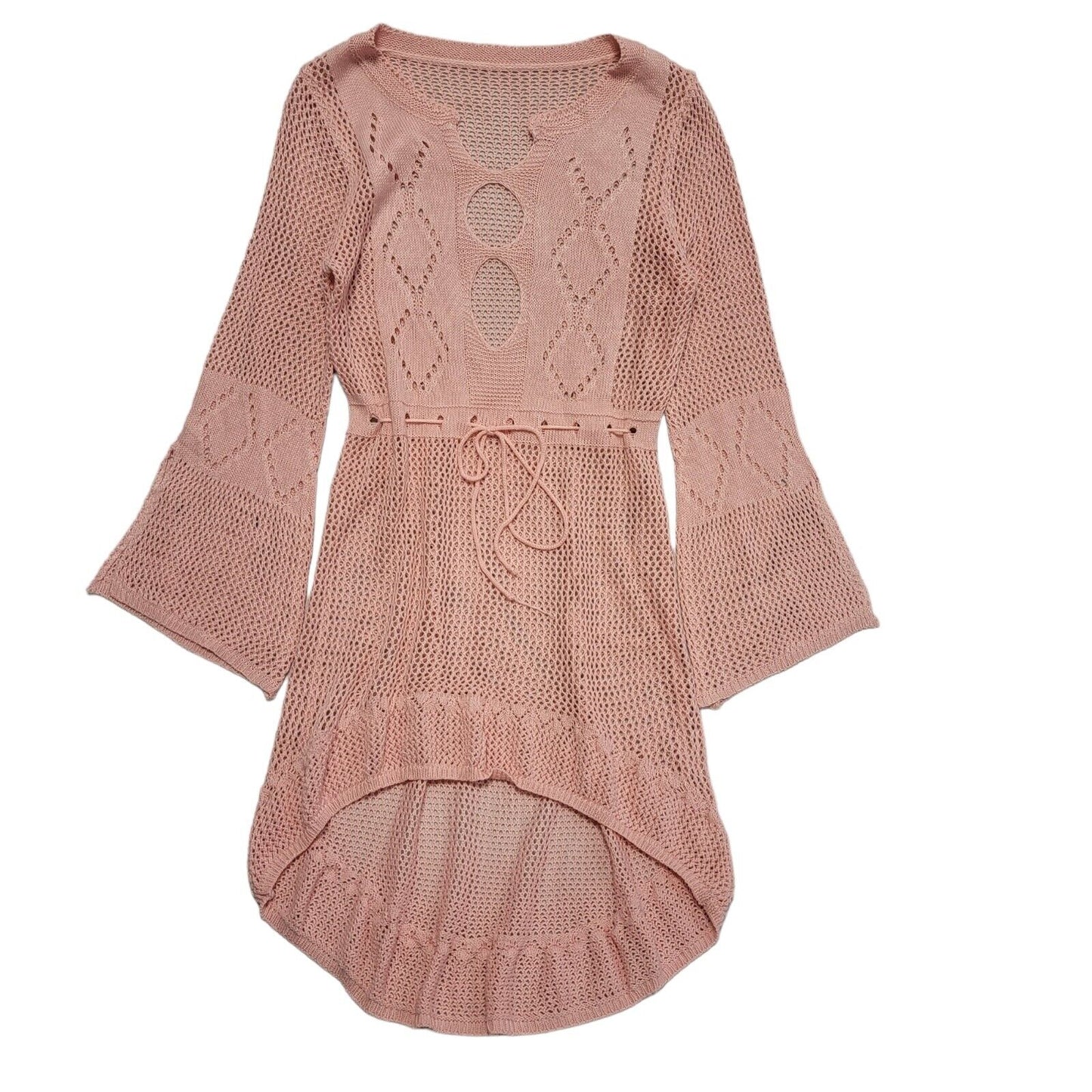 Vintage Y2k Pink Long Sleeve Daywear Dress Uk Women's Size 12