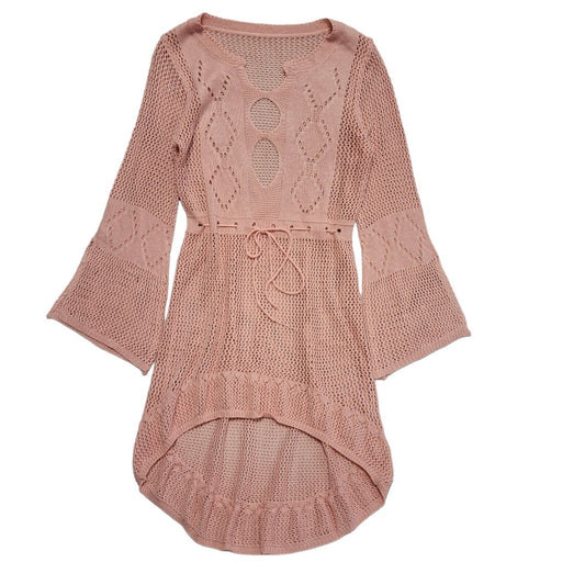 Vintage Y2k Pink Long Sleeve Daywear Dress Uk Women's Size 12