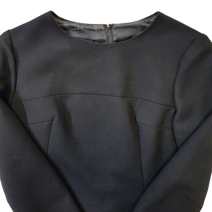 Louis Feraud  60's Vintage Black Long Sleeve Dress Womens Dress UK 12