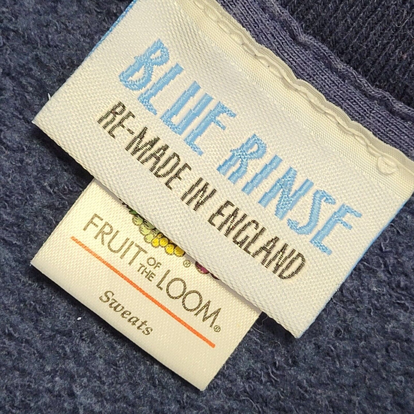 Fruit Of The Loom 90's Scheuwimmer Blue Cropped Sweatshirt Womens UK Size L