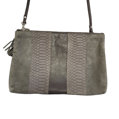 Jones Acid Grey Leather Cross Body Shoulder Bag Women's Size 11.5" x 8"